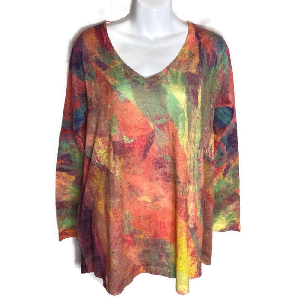 Soft Surroundings Long Sleeve Colorful Art to Wear